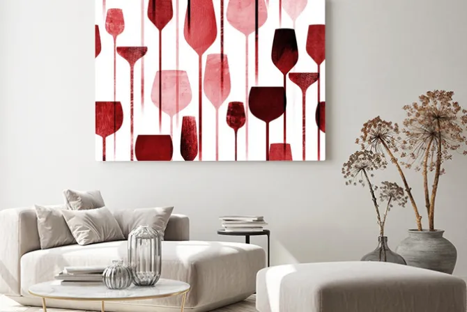 Obraz: Czerwone kieliszki na wino