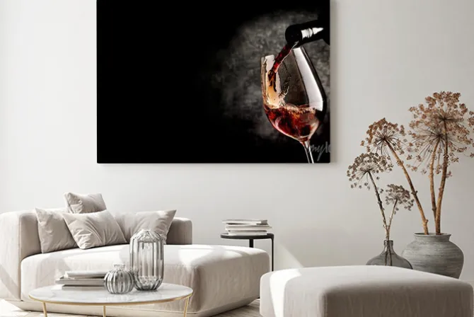 Obraz: Czerwone wino w kieliszku