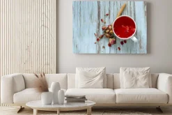 Obraz: Czerwony kwiat herbata z płatków róży