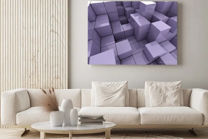 Obraz: 3d ilustracją kostki fioletowych