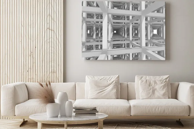 Obraz: 3d kolumny i belki, architektura tła.