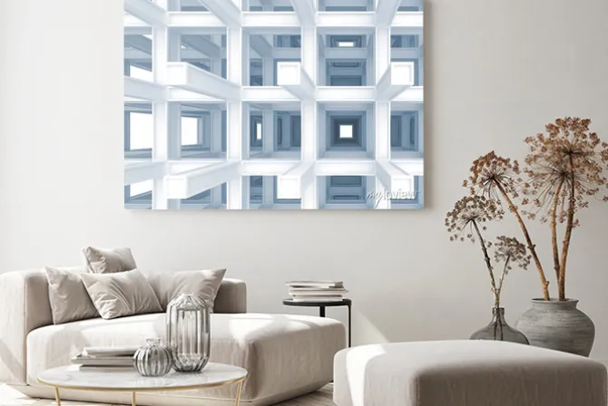 Obraz: 3d streszczenie cyfrowe tła, niebieski wzmocniona konstrukcja