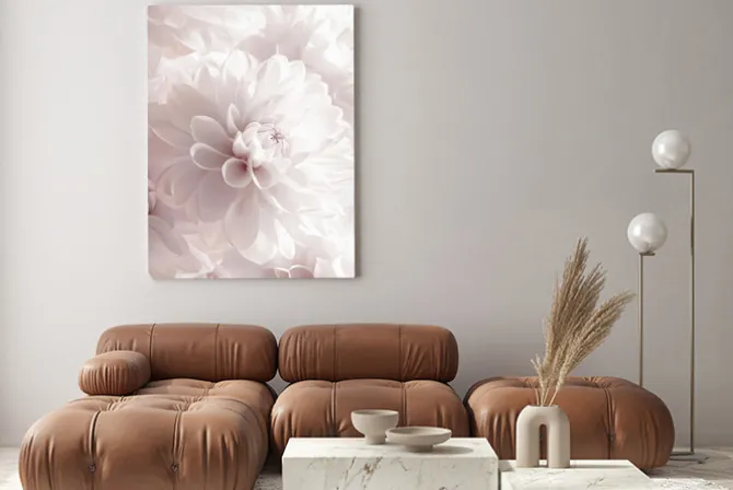 Obraz: Dalie kwiaty z bliska monochromatyczny detal