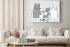 Obraz: Dla dzieci kotki na szarym tle