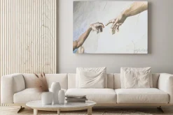 Obraz: Dłonie z fresku michała anioła stworzenie adama