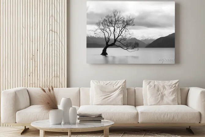 Obraz: Drzewo w środku jeziora