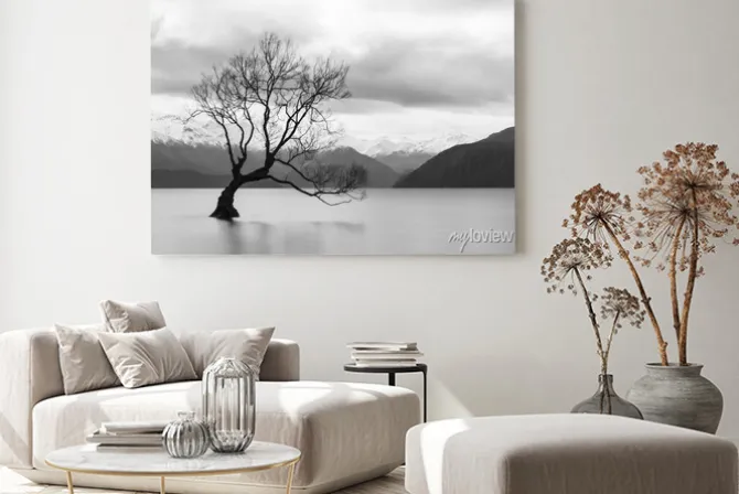 Obraz: Drzewo w środku jeziora