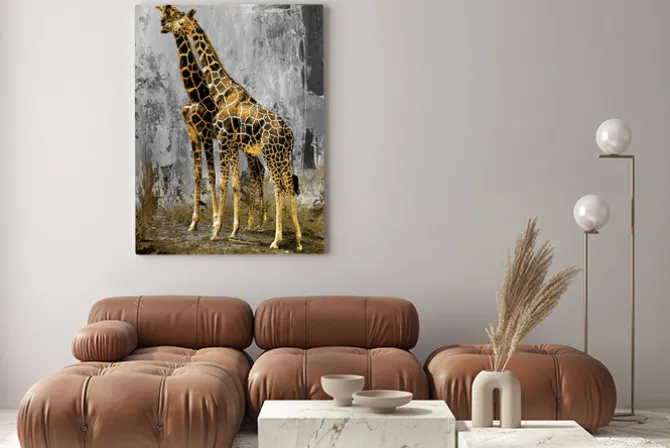 Obraz: Dwie złote żyrafy