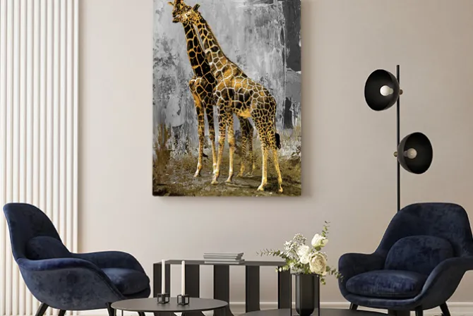 Obraz: Dwie złote żyrafy