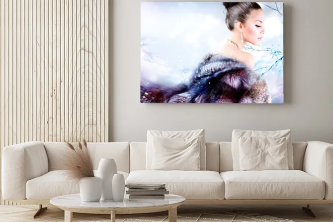 Obraz: Dziewczyna w futrze winter luxury