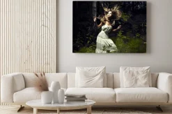 Obraz: Dziewczyna w lesie bajki