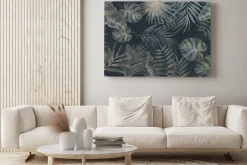 Obraz: Egzotyczne liście z monsterami i palmami