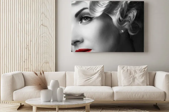 Obraz: Elegancka blond kobieta retro