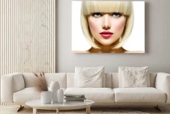 Obraz: Fashion stylowy portret beauty. piękna twarz dziewczyny close-up