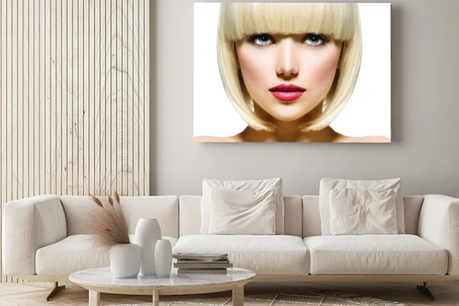 Obraz: Fashion stylowy portret beauty. piękna twarz dziewczyny close-up