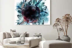 Obraz: Fashion tropical vector illustration with palm leaves and ink