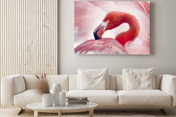 Obraz: Flaming na tle piór