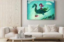 Obraz: Flying dragon and a girl