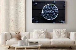 Obraz: Fresh blueberry background, blueberries with space for text.