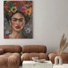 Obraz: Frida kahlo z kwiatową koroną portret artystyczny