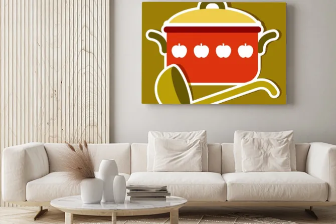 Obraz: Garnek do gotowania i kadzi. symbole kuchni wektorowe