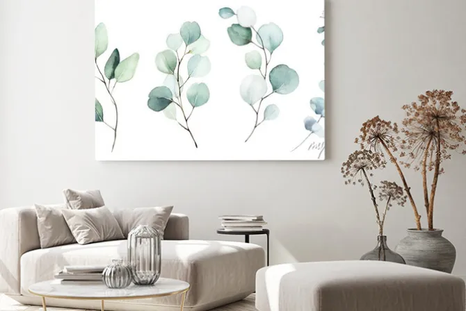 Obraz: Gałązki liści eukaliptusowych