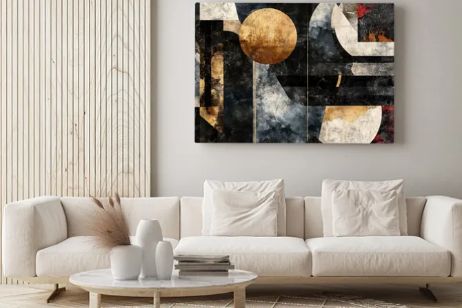 Obraz: Geometryczna abstrakcja w stylu grunge