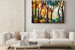 Obraz: Geometryczny las abstrakcyjna kompozycja