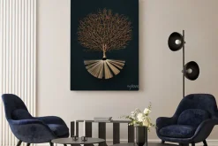 Obraz: Golden tree growing from the old book, education and knowledge