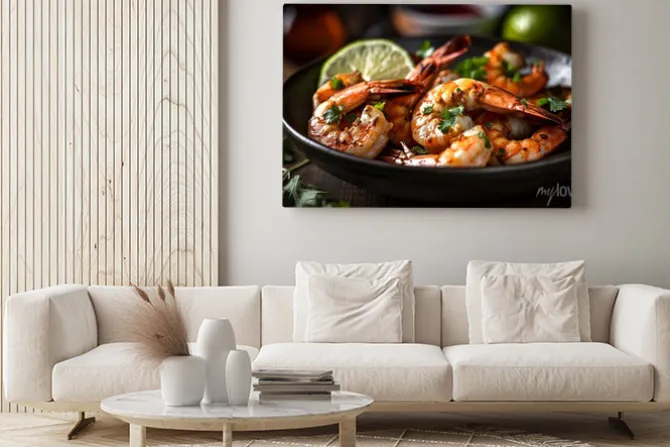 Obraz: Grilled shrimp with aromatic herbs and citrus