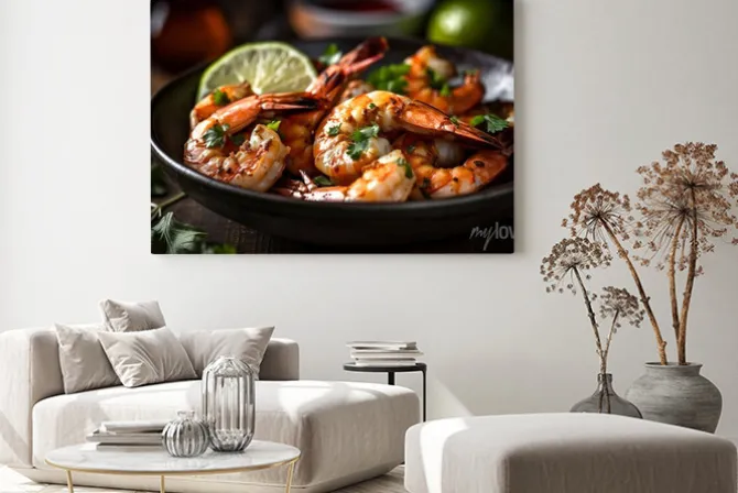 Obraz: Grilled shrimp with aromatic herbs and citrus