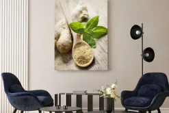 Obraz: Imbir na drewnianym blacie