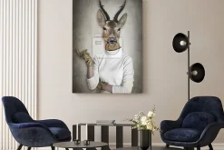 Obraz: Jeleń grafika w stylu vintage