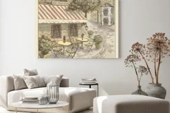 Obraz: Kawiarnia na kolorowym rysunku