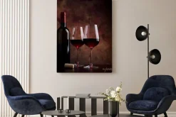 Obraz: Kieliszki do wina na stole