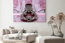 Obraz: Knoker drzwi na starym różowym wodden drzwi