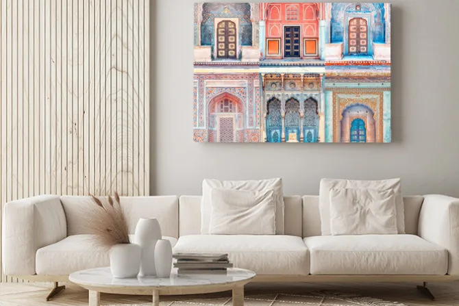 Obraz: Kolorowa architektura z ornamentami