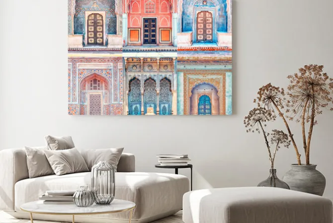 Obraz: Kolorowa architektura z ornamentami