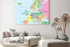 Obraz: Kolorowa mapa polityczna europy