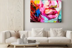 Obraz: Kolorowe usta abstrakcyjny malunek
