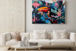 Obraz: Kolorowy abstrakcyjny tukan