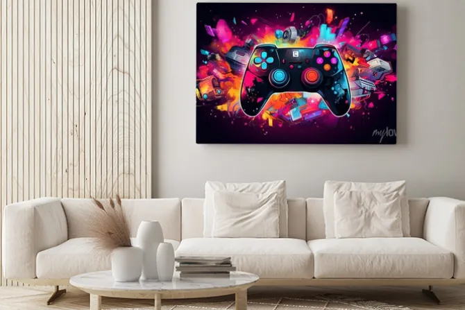 Obraz: Kolorowy kontroler do gier abstrakcja