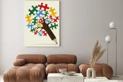 Obraz: Koncepcji strategicznej układanki ołówek drzewo