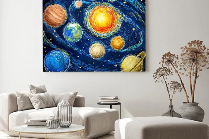 Obraz: Kosmos abstrakcja w stylu van gogh