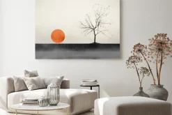 Obraz: Krajobraz drzewo o zachodzie słońca