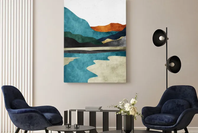 Obraz: Krajobraz górski retro