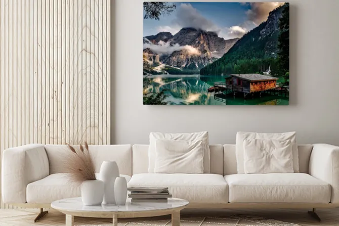 Obraz: Krajobraz górskie jezioro dolomity