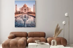 Obraz: Krajobraz o wschodzie słońca taj mahal w indiach