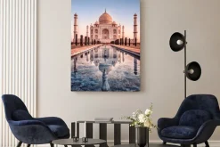 Obraz: Krajobraz o wschodzie słońca taj mahal w indiach