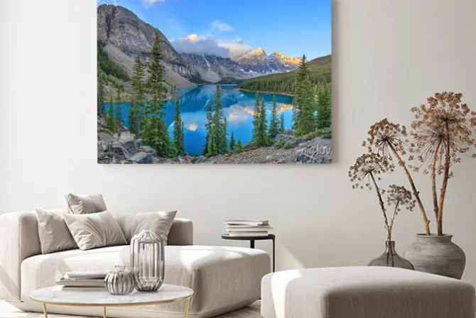 Obraz: Krajobraz z jeziorem moraine w parku narodowym banff